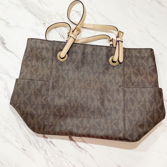 Brown and Tan Michael Kors Tote Purse - Picture 11 of 11